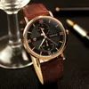 Yazole Brand Montre Homme Два глаза Мода Светящиеся Мужские Часы Кожаный Рейт Платье Наручные Часы Мужчины Зегарек Мески