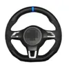 Capa de volante de carro de couro de camurça preta para Volkswagen Golf 6 GTI MK6 VW Polo GTI Scirocco R Passat CC R-Line 2010264D