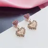 Koreaanse versie van mooie parel diamanten perzik oorbellen vrouwelijke persoonlijkheid liefde vijfpuntige ster oorbellen groothandel sieraden