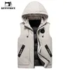 KENNTRICE marque gilet à capuche Veste hommes nouveau chaud sans manches Veste mâle hiver décontracté gilet hommes gilet grande taille Veste Homme335I