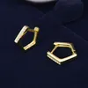 Small tiny Rhinestone Pentagon hoops earring 925 silver for women geometry sleep huggie hoop earrings gold color3782839