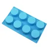 8 holles Cake Pastry Baking Round Jelly Gummy Soap Muffin Mousse Cake Tools Silicone Pudding Mold LX3281