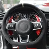 Carbon fiber Black Suede Car Steering Wheel Cover for Volkswagen Golf 7 GTI Golf R MK7 Polo Scirocco 2015 2016221U