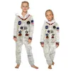 Beliebte Astronauten-Raumanzug-bedruckte Overall-Hosen für Kinder, neue lockere Fleece-Pullover-Hosen mit Reißverschluss in Europa und Amerika