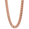 Charming Miami Cuban Chains For Men Hip Hop Jewelry Rose Gold Color Thick Stainless Steel Wide Big Chunky Necklace or Bracelet12021490