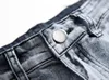 Kontrastfärg Mens Jeans Gradient Frayed Holes Denim Byxor För Män Casual Slim Fit Male Hip Hop Pencil Jean Los Hombres Jeans