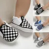 PUDCOCO 2020 حديثي الولادة طفل BOY GIRL CRIB PLAID PRINT SHOES CANVAS PRAM SHOES