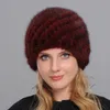 BeanieSkull Caps Natural Real Fur Cap Women039s Chapéus de Inverno 2021 Malha Mulheres Abacaxi Chapéu Feminino Quente Genuine5115805