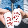 Criativo do divertimento Os miúdos meias Boy Meninas 100% algodão meias de malha infantil confortável cor sólida Carta Anti-derrapante meias 0-1T