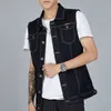 Kamizelka męska Czarny Niebieski Denim Kowboj Kamizelki Mężczyźni Bez Rękawów Dorywczo Duży Rozmiar 5xl 6XL 7XL 8XL Veste Gilet Homme Uomo Kamizelka Chaleco T200910