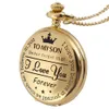 Pocket Watch To My Son I LOVE YOU FOREVER for Children039s Day Kids Child Boy039s Birthday Gift Fob Necklace Watches Fl1355834