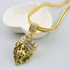 Mode Gouden Leeuw Kettingen Hangers Vrouwen Mannen Heup Hop Sieraden Verklaring Metalen Legering Lange Ketting Punk Style