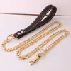 12mm 125cm Tono dorado 316L Acero inoxidable Correa antideslizante para perros Cadena cubana Collar de atragantamiento para perros Collar de cadena práctico de tracción fuerte