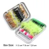 80st Dry Fly Fishing Lure Set med Box Artificial Trout Carp Bass Fjäril