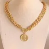 Rongho – colliers ras du cou Vintage en métal pour femmes, chaînes épaisses, pendentif en pièces de monnaie, Punk, bijoux 1266O, 2021