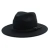 Vrouwen Mannen Wol Vintage Trilby Vilt Fedora-hoed met brede rand Gentleman Elegante Dame Winter Herfst Jazz Caps K20