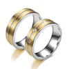 Gold Kontrastfarbe Diamant Ring Band Finger Streifen Edelstahl Paar Ringe Verlobung Hochzeit Geschenk Will und Sandy