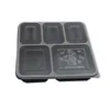 Jetable1000ml 1500ML Boîtes à dîner en plastique 5 compartiments pour le stockage des aliments pour le déjeuner Holoder 2 couleurs Boîte à emporter Vaisselle 200 ensembles lot2677