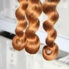 Ombre color 1b 30 loose wave unprocessed raw virgin brazilian hair bundles with 4*4 closure for woman