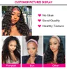 ishow human hair wig with headband body straight water headband wig for african american natural color machine made nonlace wigs head bands