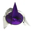 Stingy Brim Hats Holiday Halloween Wizard Hat Party Special Design Pumpkin Cap Women's Large Ruched Witch Accessory2662
