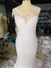 LORIE Sexy robe de mariée sirène sans manches dentelle Appliqued Illusion dos Boho robe de mariée longue Train robe de mariée
