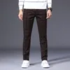 Plaid jeans för mäns ströa denim byxor män förlorar fotledslängd jeans manlig rutig casual streetweat koreanska kläder2923