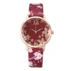 Reliëf Bloemen Kleine Verse Gedrukt Dames Quartz Horloge Dames Jurk Horloges Geschenken Relogio Feminino1241z