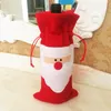 Santa Clause röd färg vinflaska väska täcker julklapp till jul dekorationer middag fest leveranser