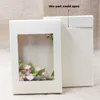 Witte zwarte kraftpapier doos met venster gift box cake verpakking bruiloft verjaardag gift pakket doos met PVC venster