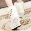 COVOYYAR Wedge Women Boots Beaded Winter Women Shoes Platform Warm Fur Shoes Woman Ankle White Snow Boots WBS4015 200916