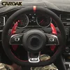 Carbon fiber Black Suede Car Steering Wheel Cover for Volkswagen Golf 7 GTI Golf R MK7 Polo Scirocco 2015 2016 car accessories2766