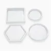 DIY Silicone Mold Round Square Hexagon Base Te Matta Mögel Klar Blomster Krukor Coaster Moulds Home Table Decor 3 7ms G2