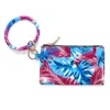 PU Keychain Bracelet Wallet Leather Tassel Pendant Handbag Leopard Sunflower Print Bracelet Ladies Bag Gift Party Favor OOA9134