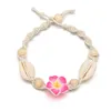 Bohemian Flower Shell Anklets Ręcznie splecione plażowe łańcuchy żywnościowe dla kobiet biżuteria mody wolę i piaszczysty prezent
