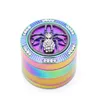 52mm Diamond Herb Grinder Rainbow Diamond-Studded Smoke Crusher 4 Lager Djurdesign Metallkvarn Zinc Alloy Tobacco Crusher GGA3717