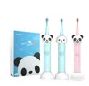 Brosse à dents électrique pour enfants, brosse à dents pour bébé de dessin animé avec revêtement en fourrure douce, brosse à dents électrique à longue durée de vie de la batterie à synchronisation intelligente