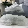 Paris Clear Sole Casual Skor Crystal Bottom Triple-S Fritid Dad Sneakers Plattform Triple S Sneakers för män Kvinnor Chaussures Trainer