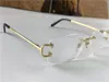 selling clear lens frameless 18k frames gold-plated ultra-light square rimless optical glasses men business style eyewear top quality 0104