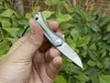 New VG10 Damascus Steel Mini Small Flipper Folding Knife EDC Necklack Chain Knives Green TC4 Titanium Alloy Handle