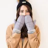 Sale Female Suede Mittens Glove Thick Gloves Women Winter Warm Wrist Full Finger High Quality 10 Pairs1