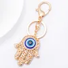 Keychains EASYA Hand Evil Eye Lucky Charm Amulet Hamsa Bag Pendant R Key Ring Holder For Women Girls1265G