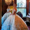 2021 голубое сладкое 16 платье Quinceanera для девочек, кружевное бальное платье с 3D цветами и сердечком на шнуровке, платья de 15 a os218i