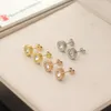 Designer Jewelry Gold Diamond Orecchini per le donne in acciaio inox argento rosa oro orecchini nero bianco bianco in ceramica moda bijoux