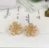 Hot Sale Small number of high-grade retro metal Diamond Earrings Flower hairpin