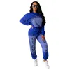 Hip Hop Womens Two Piece Jogging Passar Letter Printed TrackSuit 2020 Nya fall sätter sweatsuits för kvinna