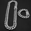 Chains 20mm Width Men Hip Hop Iced Out Bling Chain Necklace Pave Setting Rhinestone Miami Cuban Necklaces Hiphop Jewelry Gifts1