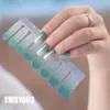 Flash powder Gradient Nail Stickers Decals polish 16pcs Multi optional colors pure color Nail sticker colour personality new style6639688