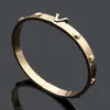 Europe America Fashion New Style Lady Women Titanium steel Engraved V Initials Rivets Bangle Bracelet 3 Color