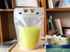 Símbolo do Coração Projeto plástico fosco Bebida Embalagem Bag Bolsa para Juice bebidas Leite Café, com alça e buracos para Straw